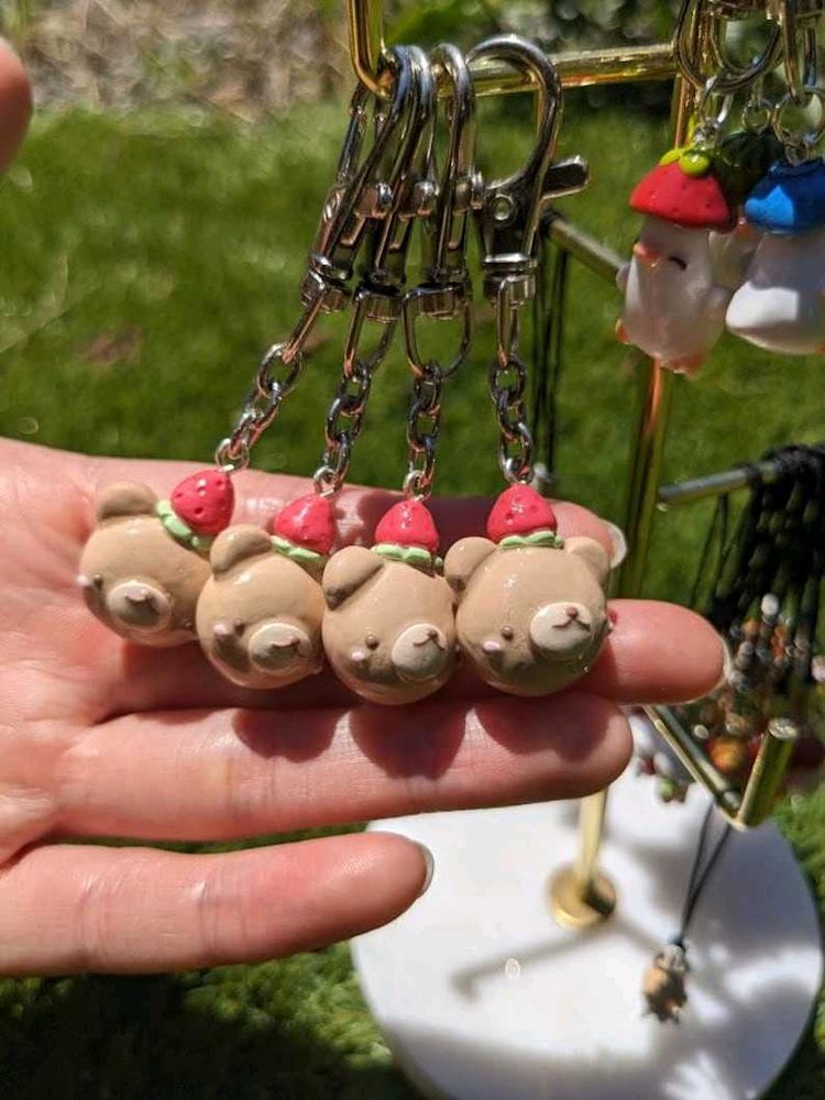 Strawberry Bear Keychains 🍓🐻
