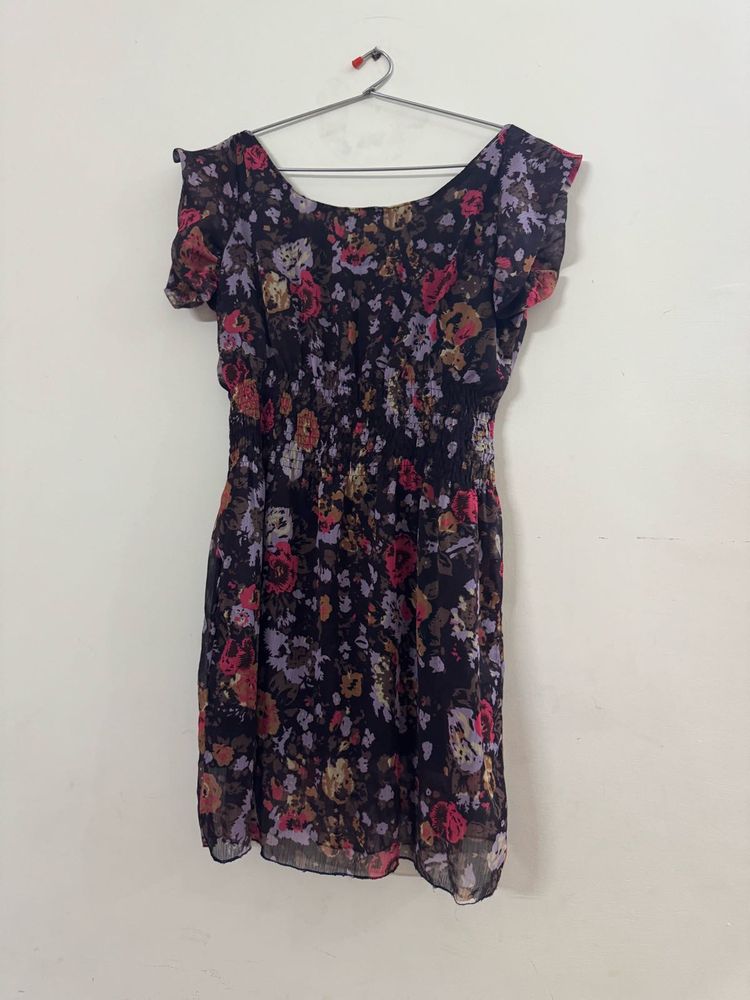 Crepe Floral Dress