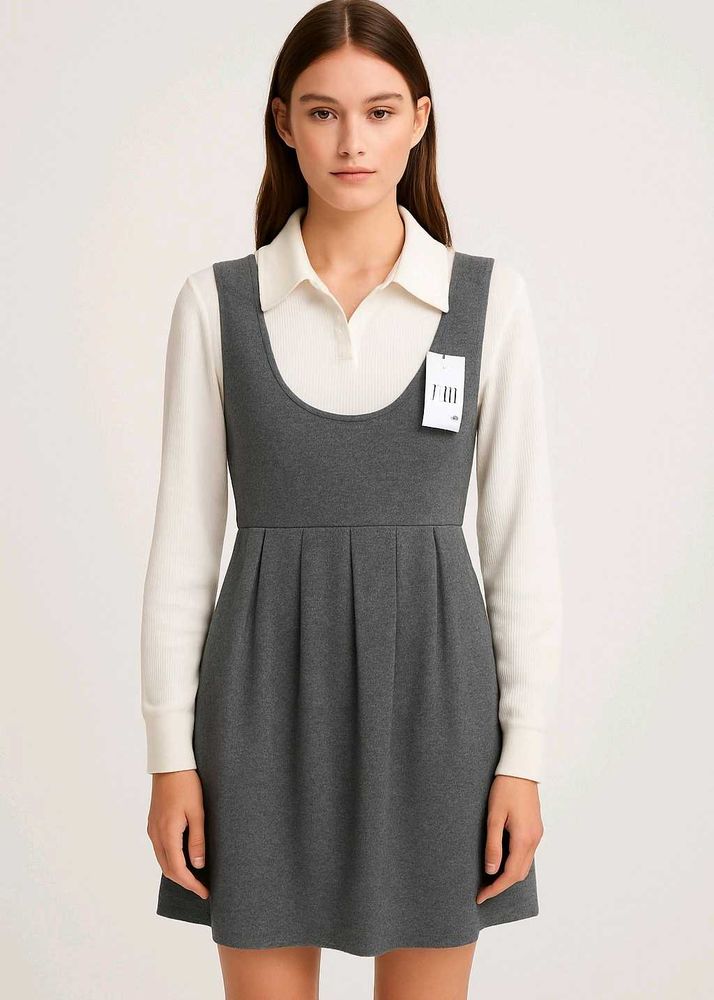 Gray &amp; White Dress