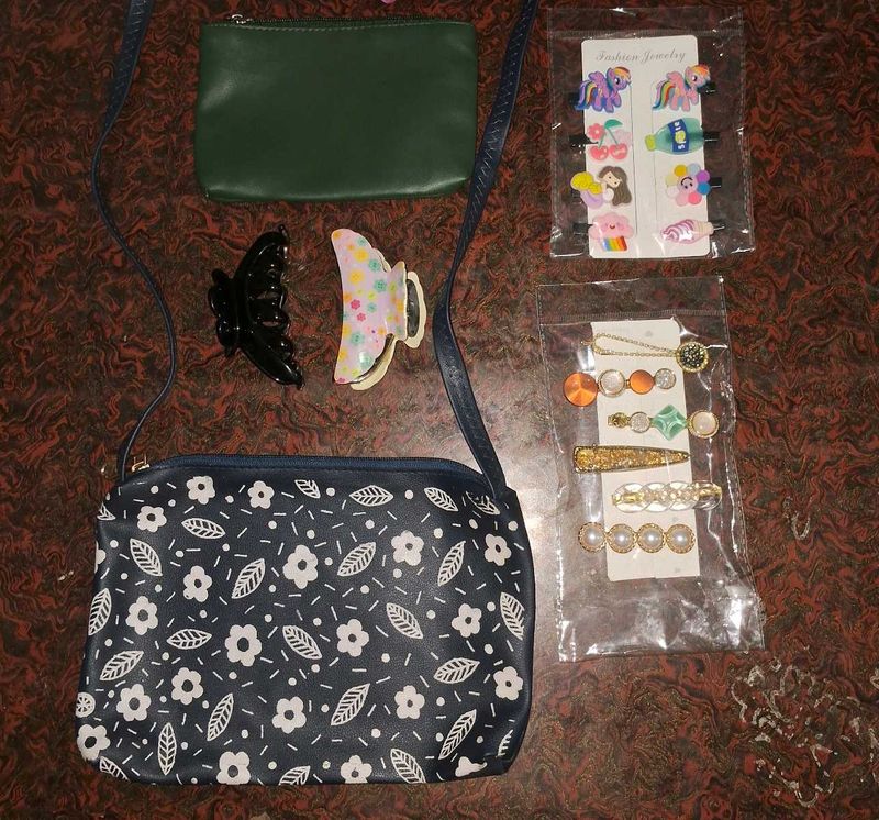 Combo Of 18 Products 💥 Hair Claw Clips &amp; Bag
