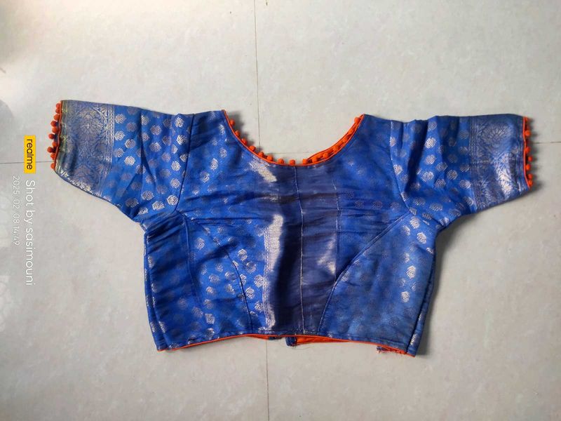 Navy Blue , Orenge Combination Blouse