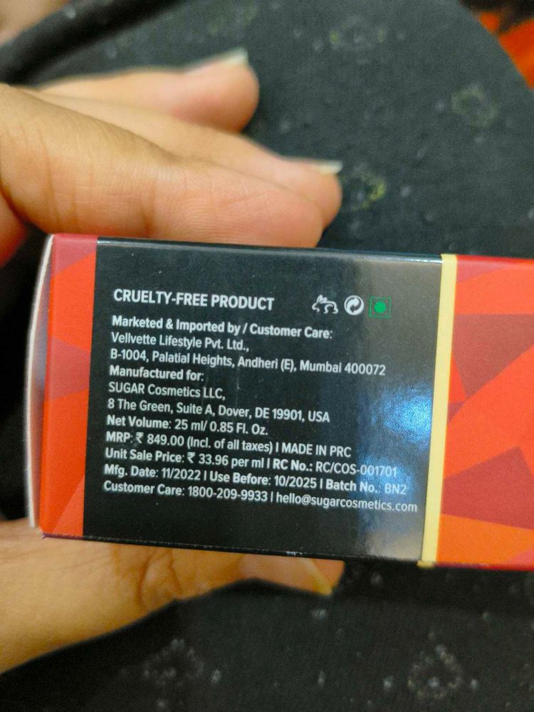 Sugar Cosmetics Cruelty-Free Product