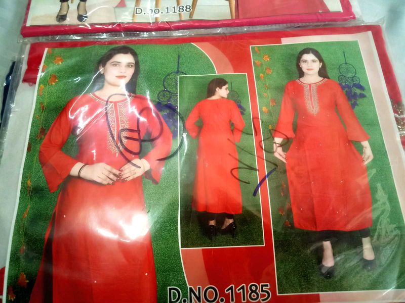 Red Straight Kurti