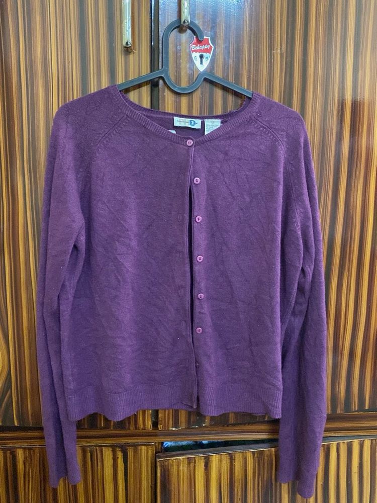 Purple Cardigan Sweater