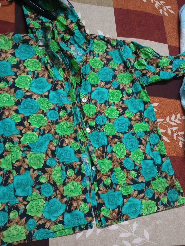 Floral button summer coat