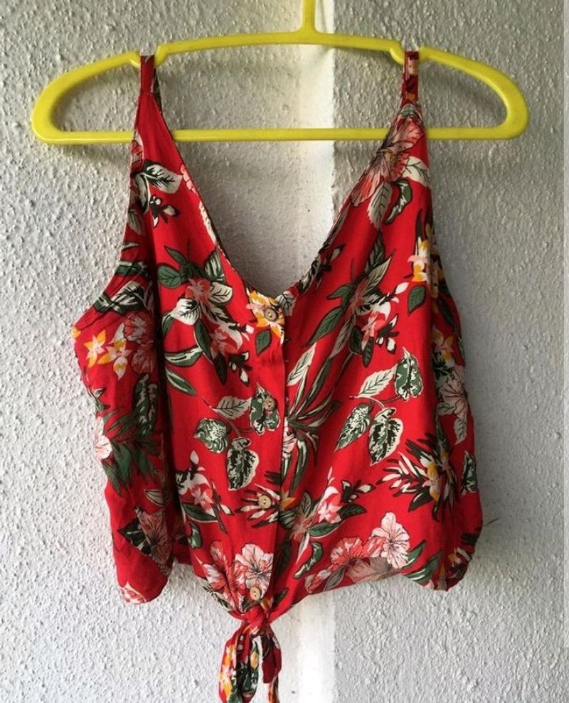 Floral tie up top