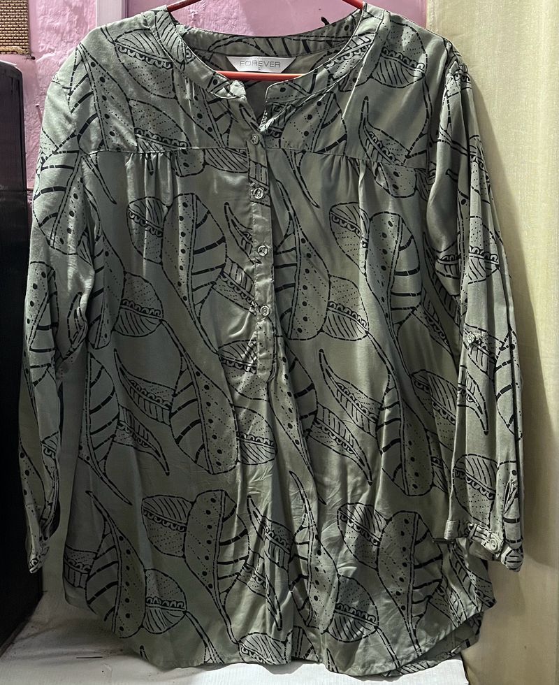 Women Olive Long Top