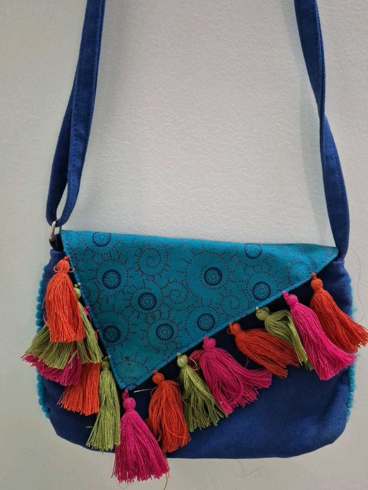 Blue Ethnic Sling Bag