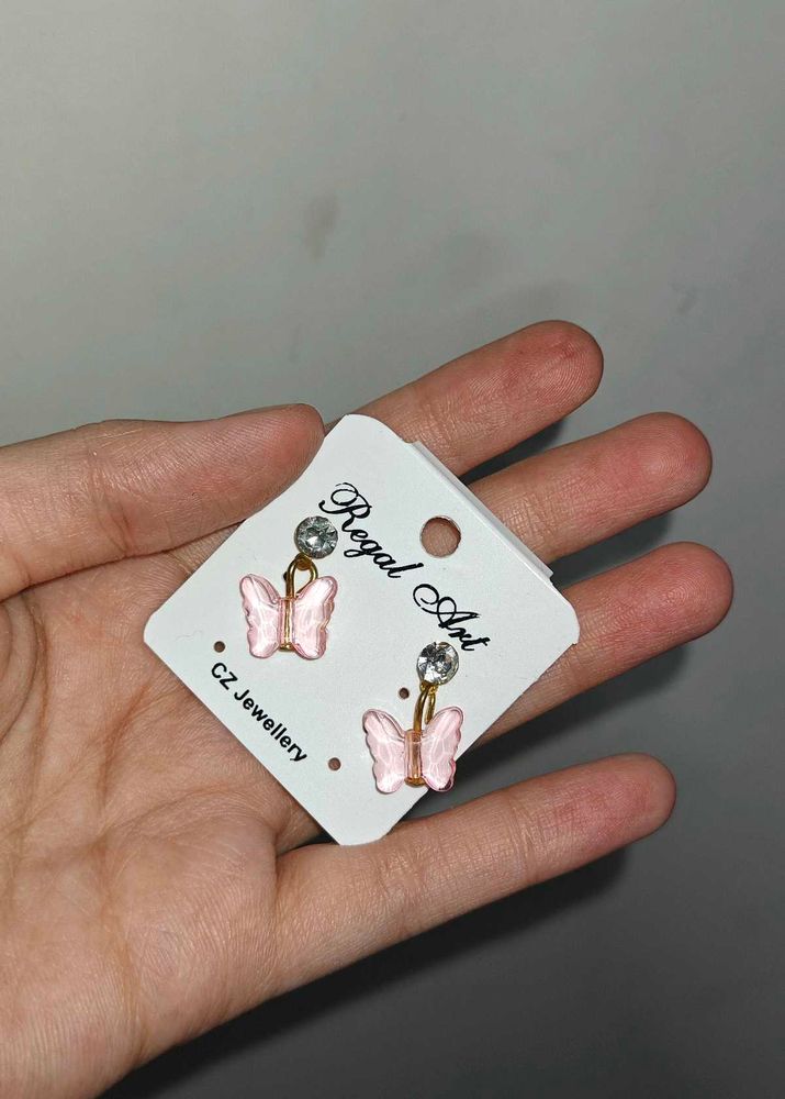 Cute Pink Butterfly Earrings Drop Earring