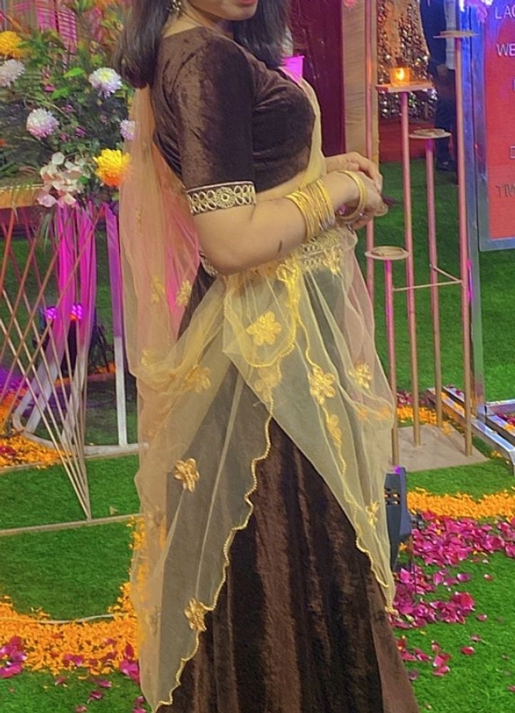 Designer Velvet Lehenga Choli With Dupatta