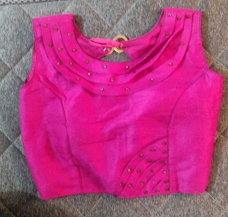 Hot Pink Sleeveless Top w/ Embellishments