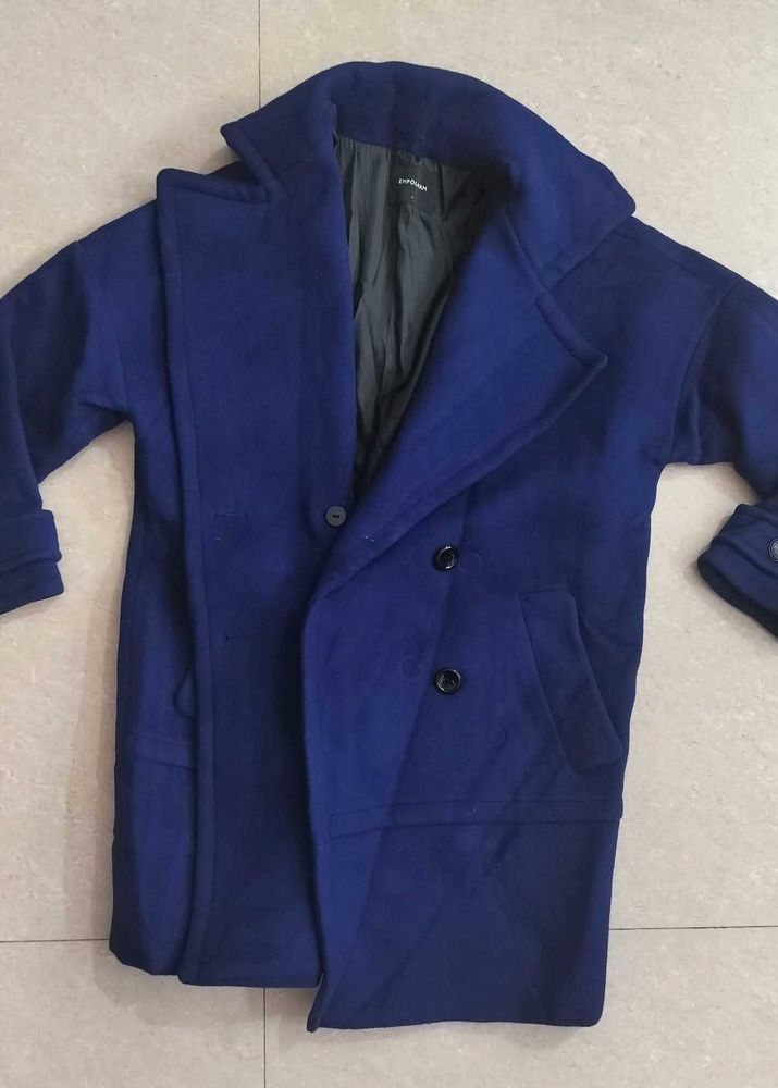 Blue Wool Blend Coat