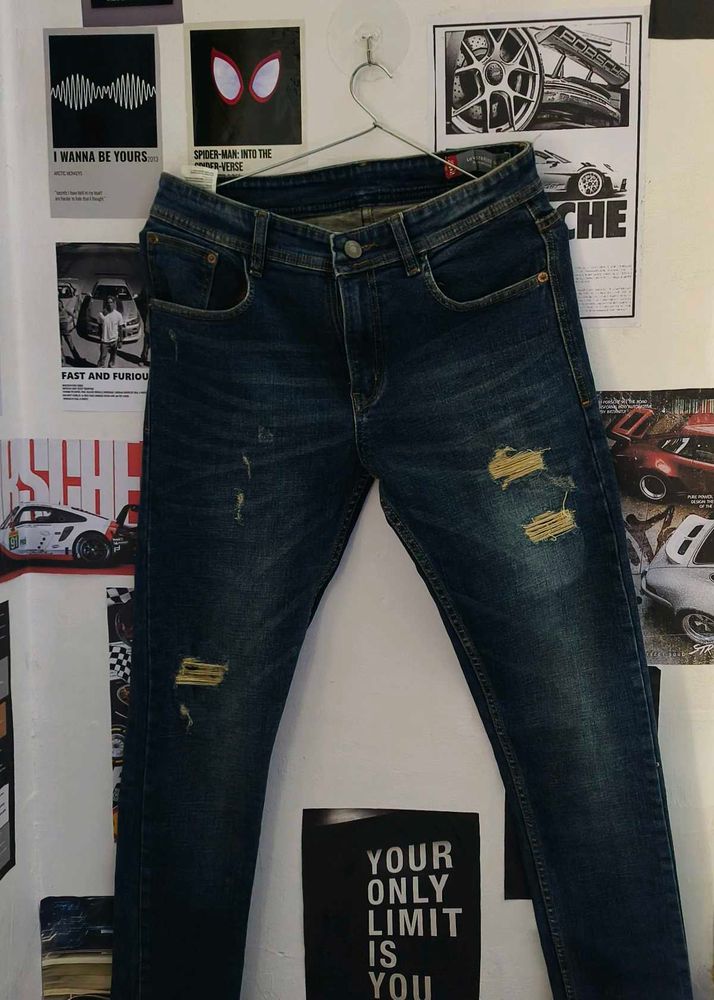 Distressed Dark Wash Jeans