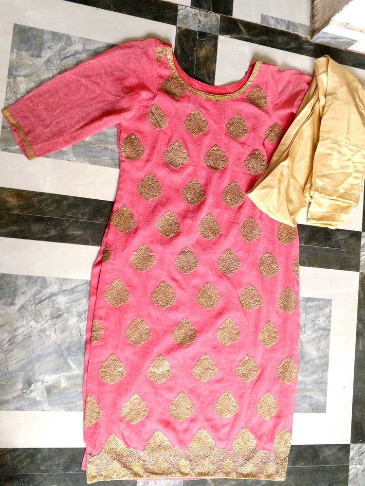 Pink &amp; Gold Kurta Set