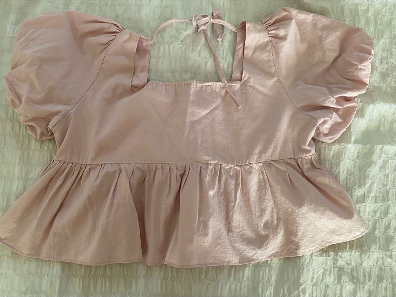 Cute Pink Peplum Top
