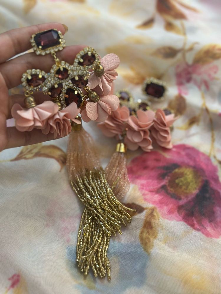Floral Tassel Earrings