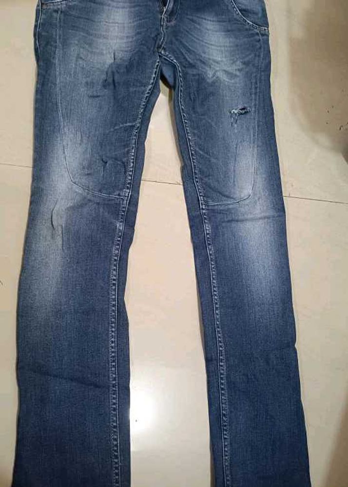 Distressed Denim Jeans of Benetton