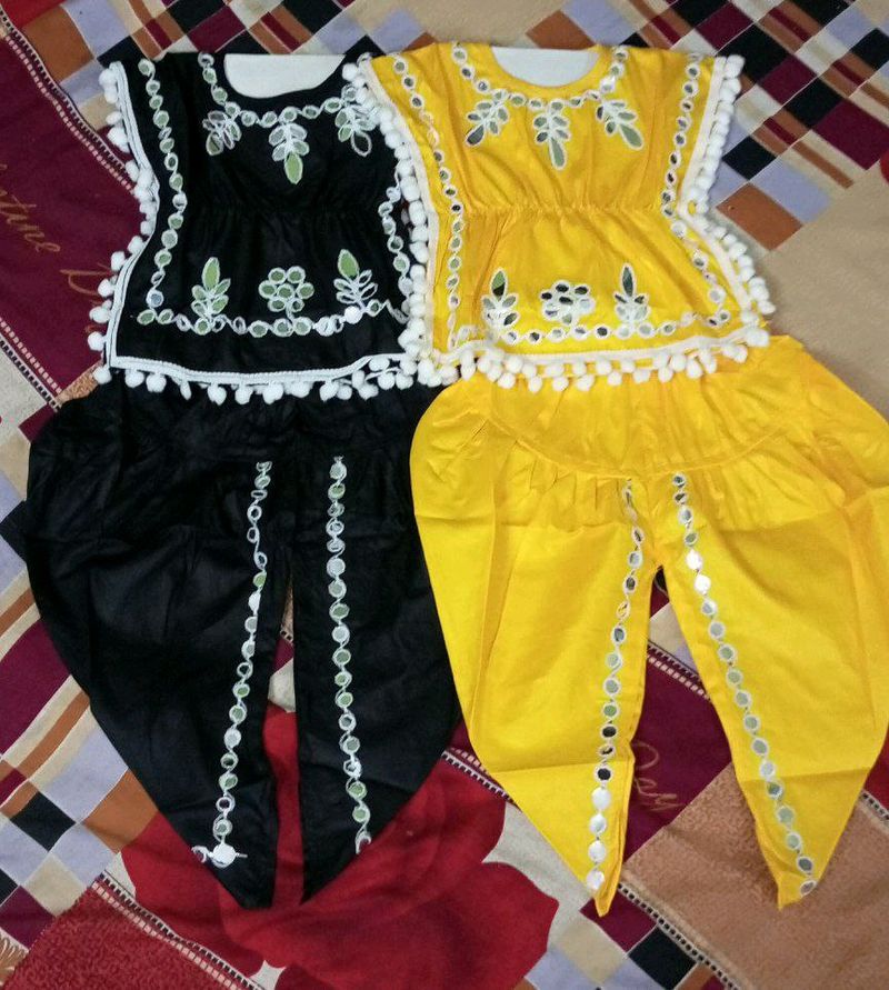 New Unused Fancy Girls Top &amp; Dhoti Set