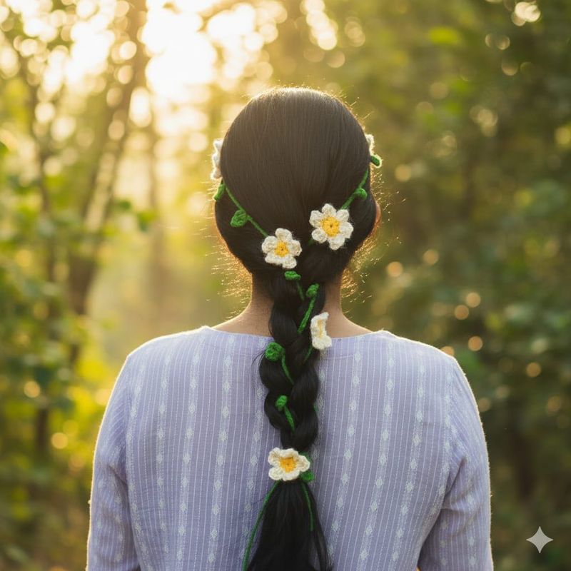Floral Crochet Hair Braid Accessory