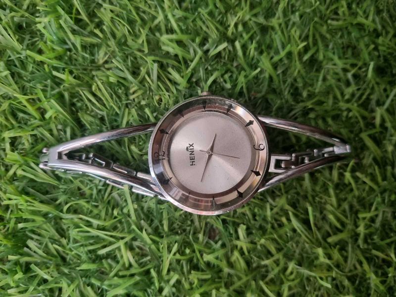 Henix Silver Bangle Watch