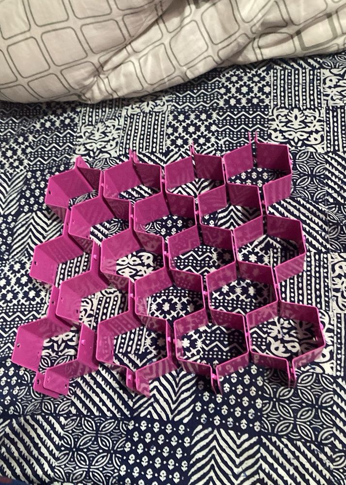 Pink Honeycomb Drawer Organizers