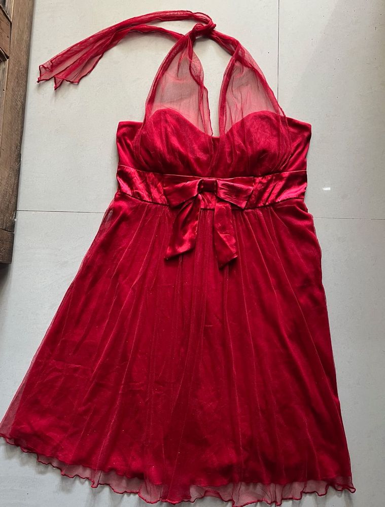 Maroon Glittery✨Halter Mini Dress