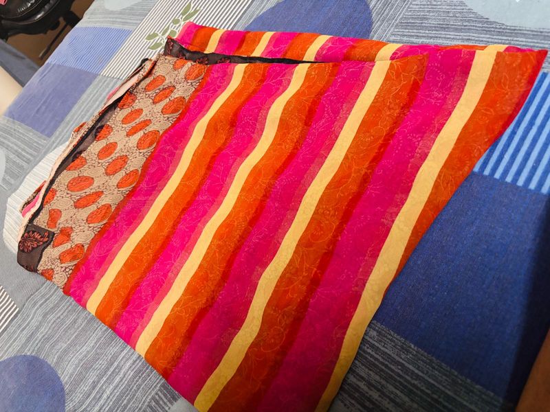 Striped and Double Design Saree