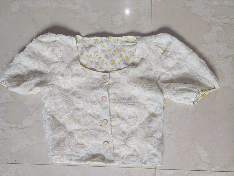 Floral Lace Puff Sleeve Top