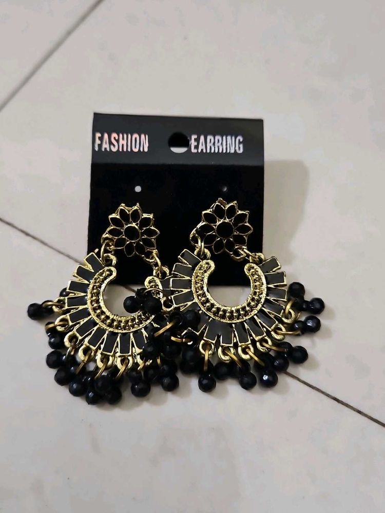 Fashion Earring - Black/Gold