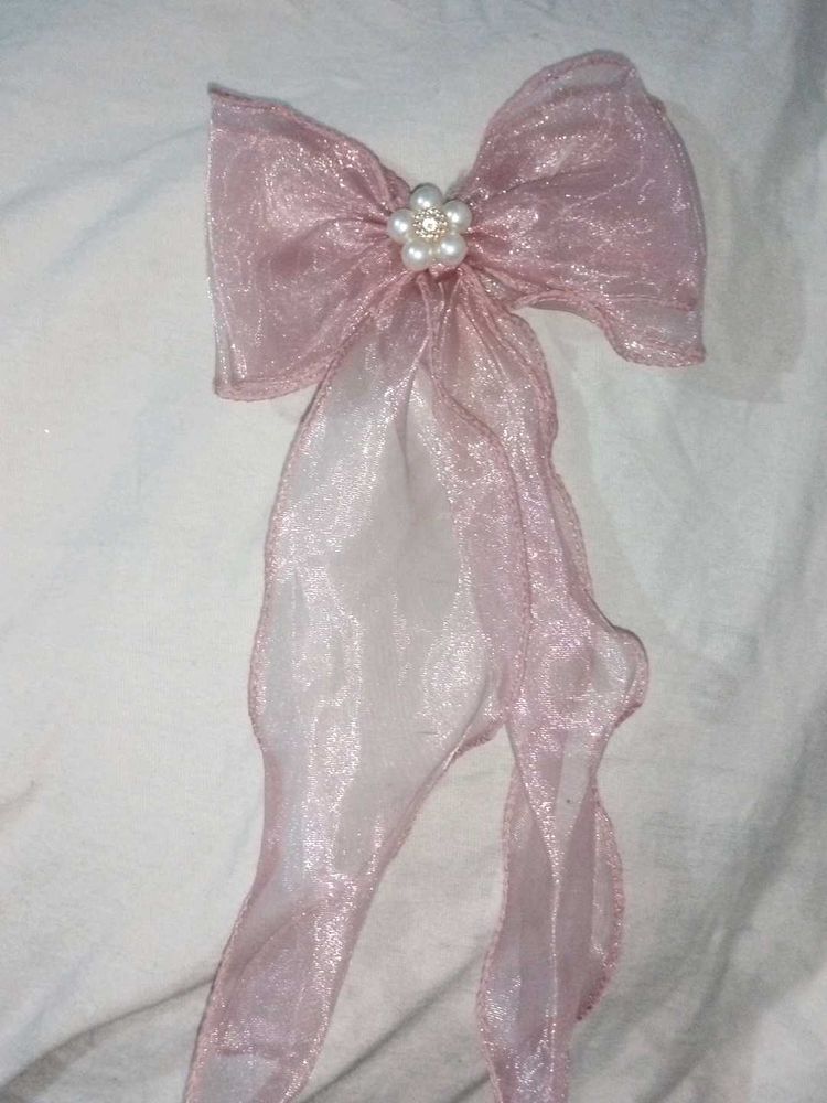 Pink Bow Hair Clip