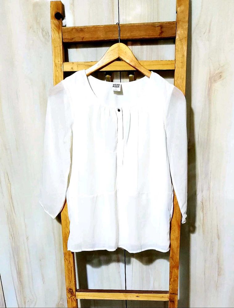 Branded Offwhite Top With Lining Size-32