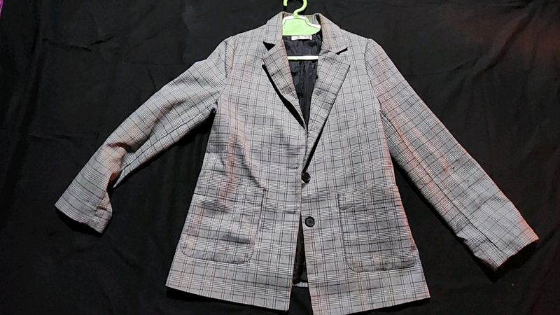 Grey Checkered Blazer