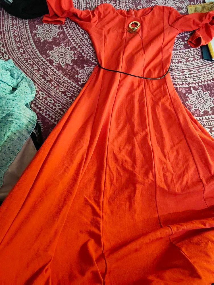 Elegant pink Maxi Dress