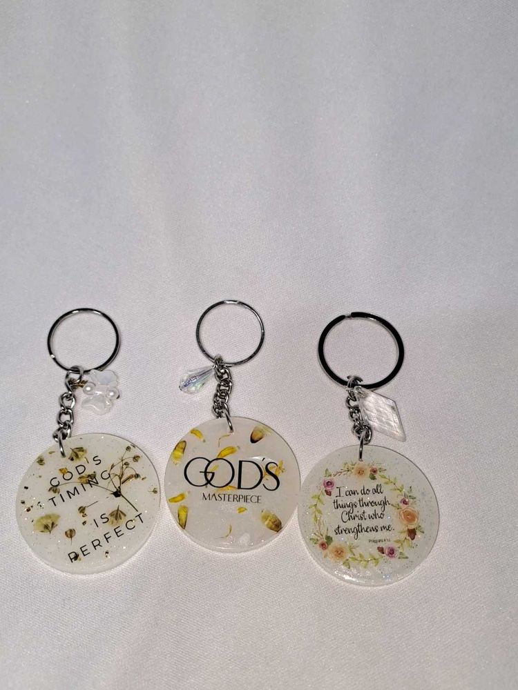 God's Timing Resin Keychain