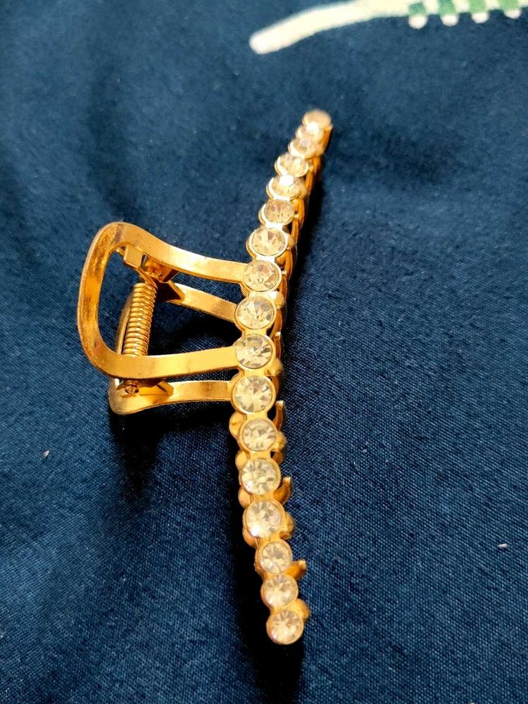 Gold Rhinestone Hair Claw Clip
