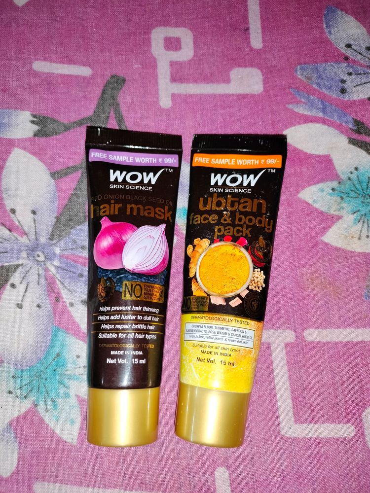 Wow Hair Mask And Ubtan Face &amp; Body Pack ✨