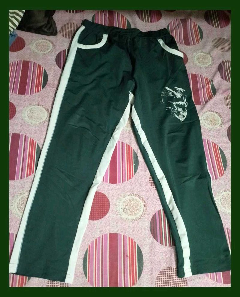 Green &amp; White Striped Joggers