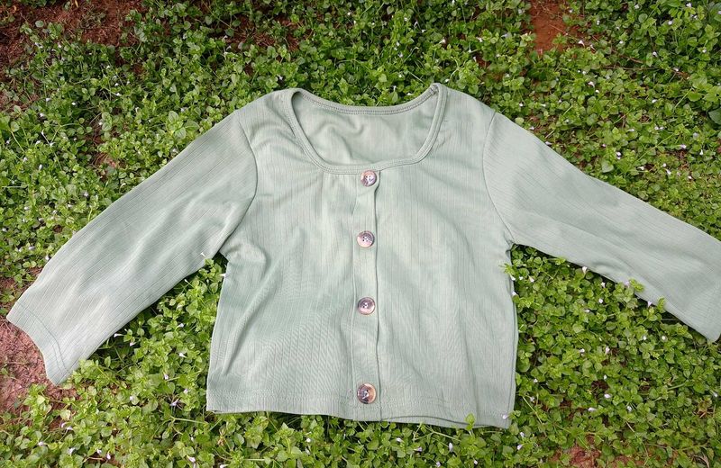Sage Green Button-Down Top
