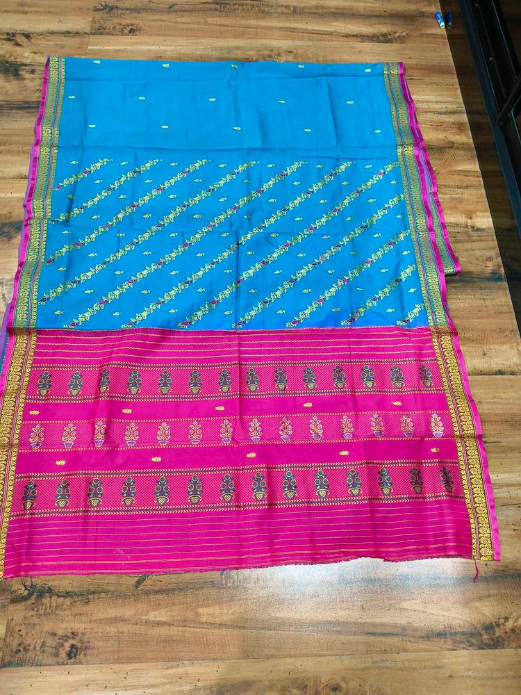 Blue &amp; Pink Ethnic Saree