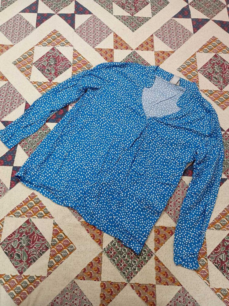 Blue Printed Top