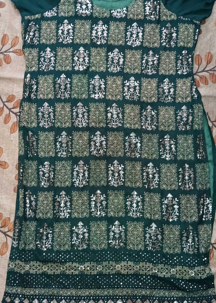 Green Embroidered Kurti