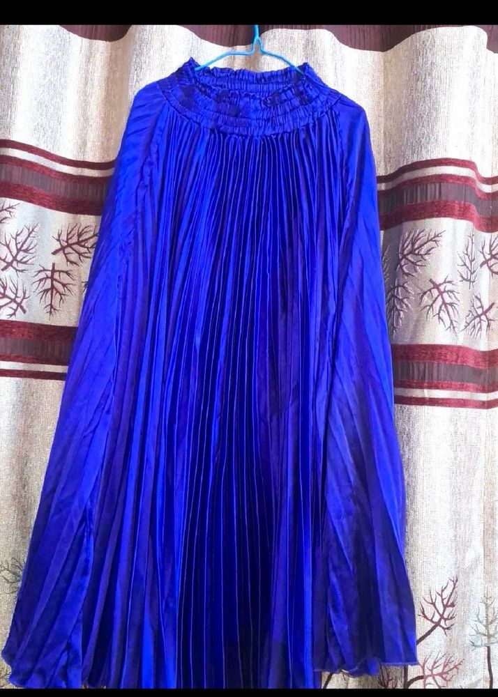 Blue Pleated Dress