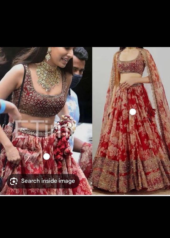 Red Floral Lehenga Choli