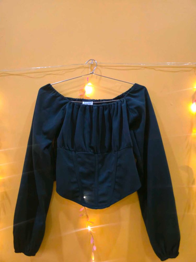 Chic Dark Green Long Sleeve Top