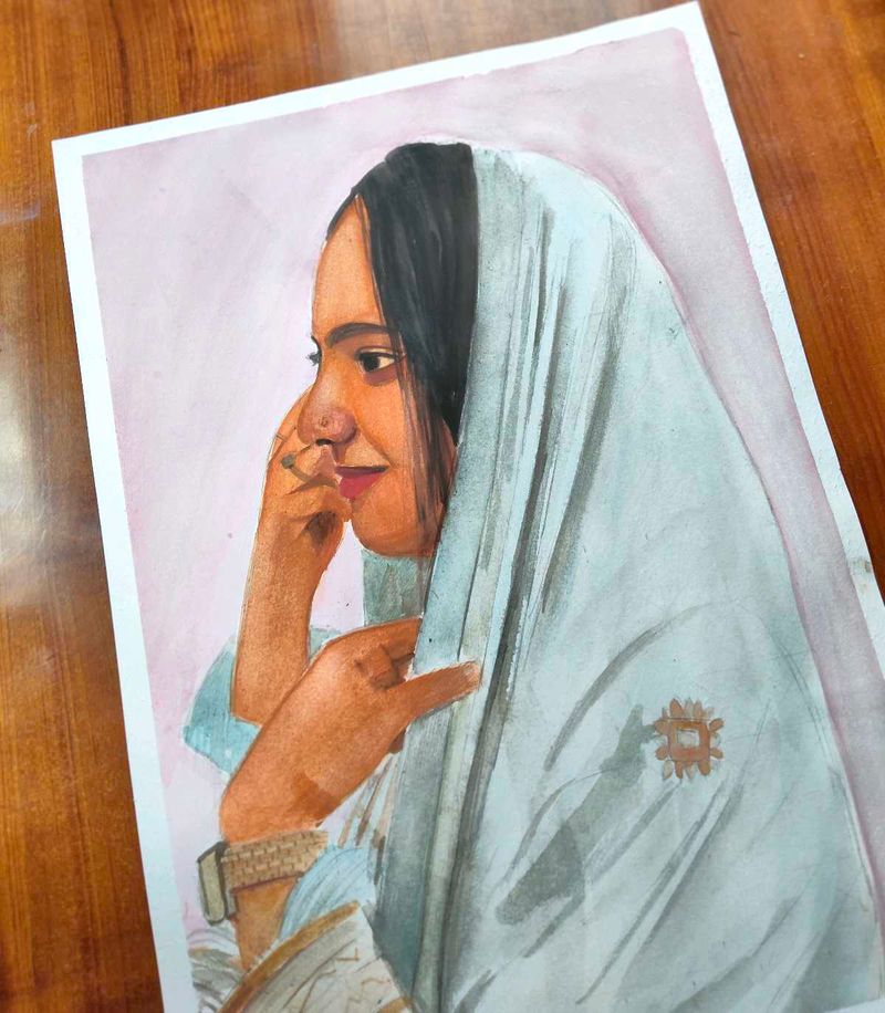 water colour potrait painting