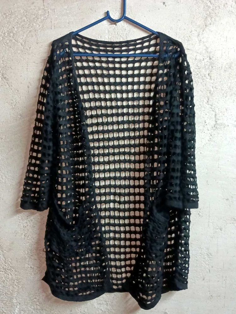 Stylish Women&#39;s Crochet Open Shrug Black 🖤