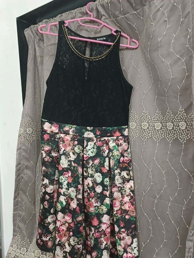 Short Netted Black Dress
