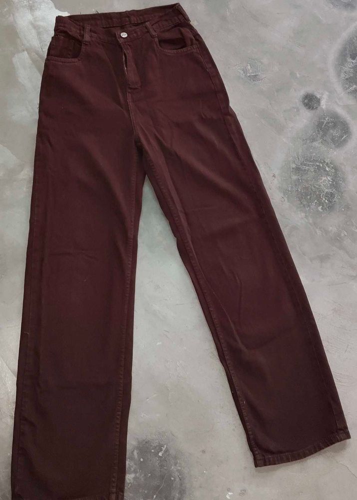 Brown Wide Leg Jeans
