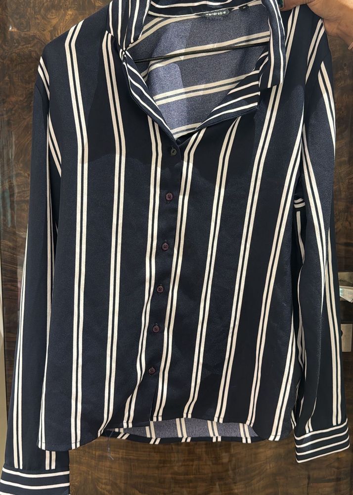 Navy Blue Stripes Shirt