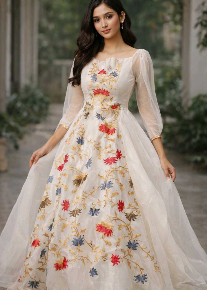 Elegant Embroidered Ethnic Gown